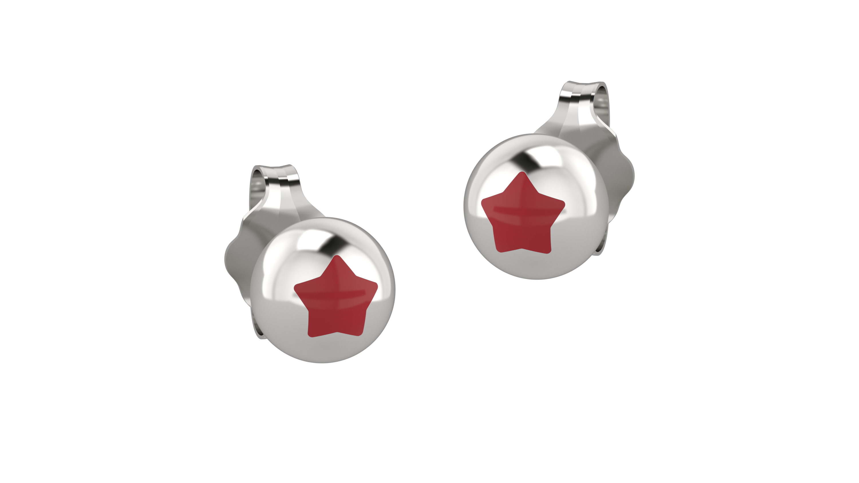 nanan-orecchini-boule-stella-rossa-in-argento-925 image 2