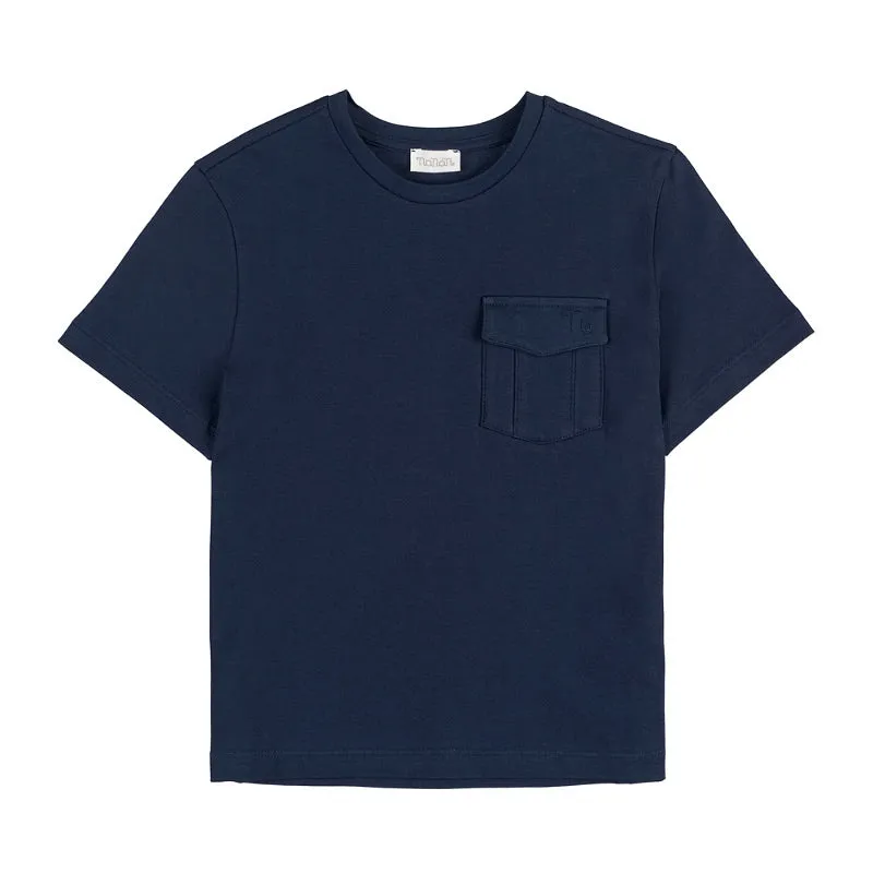 nanan-t-shirt-blu-con-taschino-laterale image 1