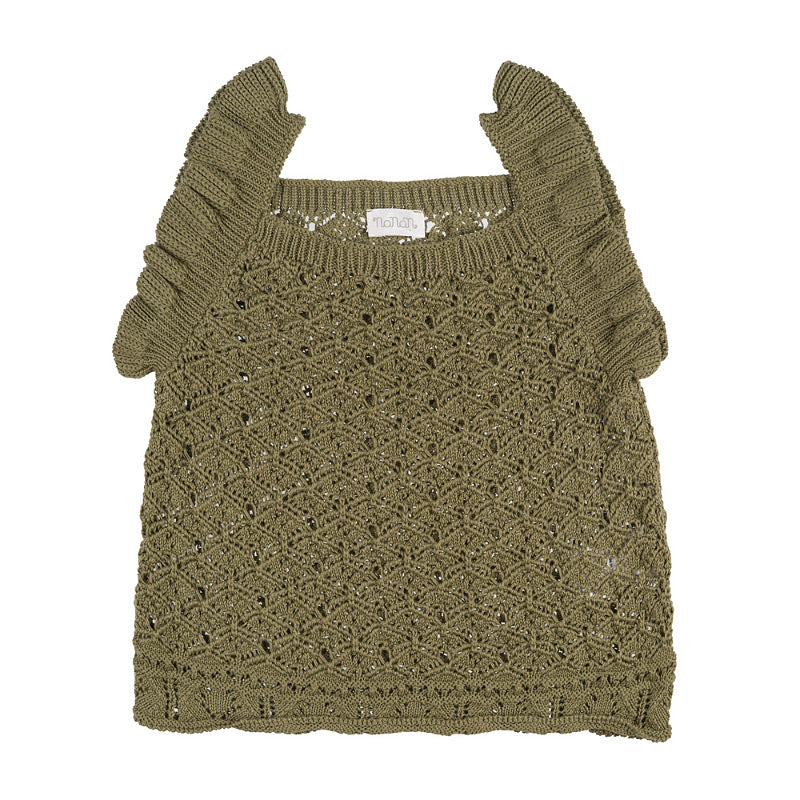 nanan-gilet-verde-in-maglia-con-spalline-frappa image 1