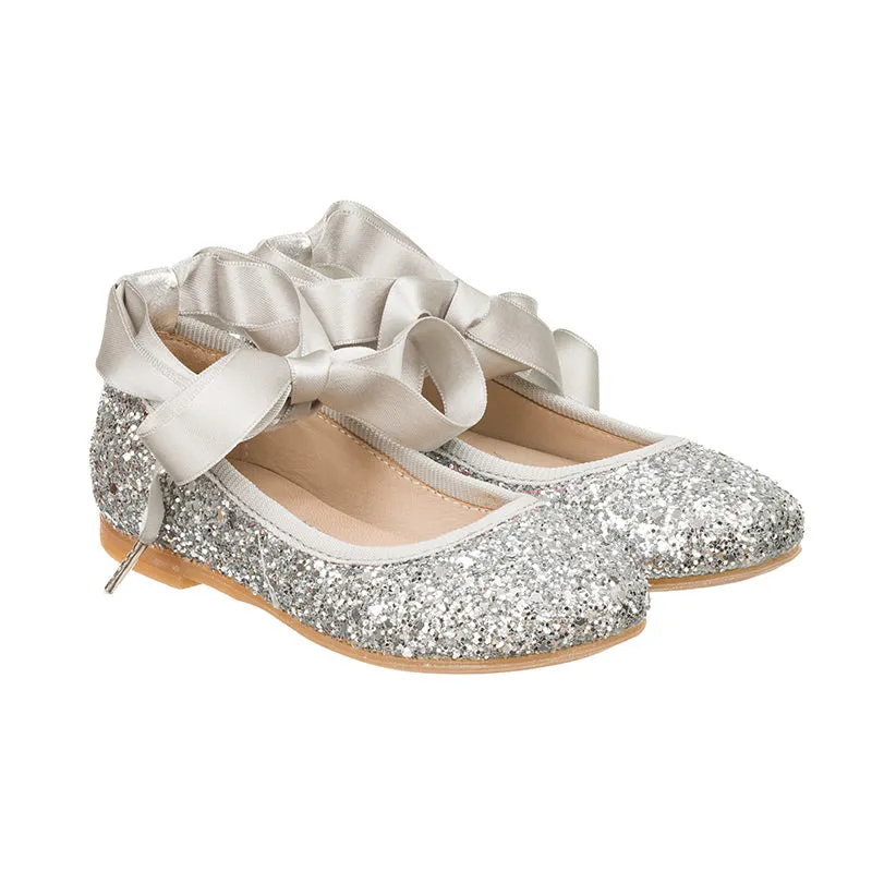nanan-ballerina-glitter-argento-in-pelle-con-nastro-raso image 1