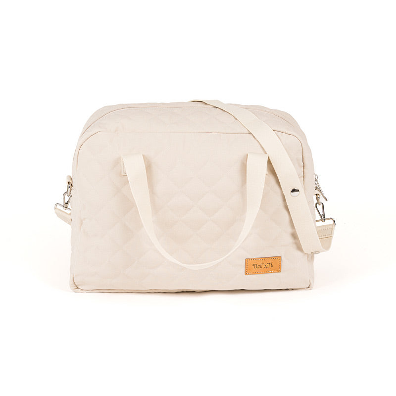 nanan-borsa-mamma-in-tessuto-beige-con-fasciatoio image 2