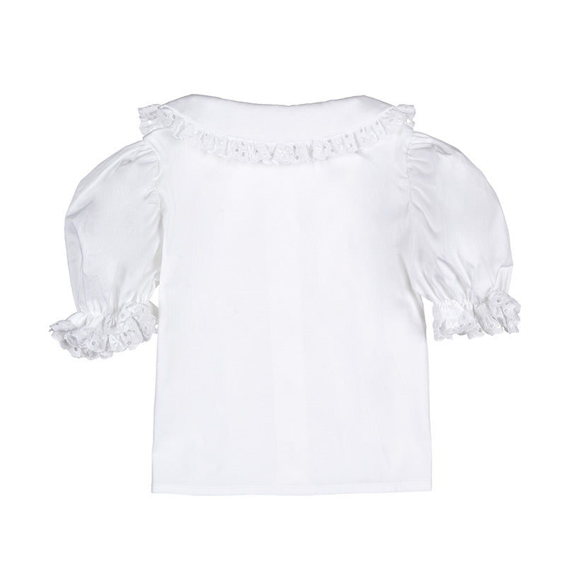 nanan-camicia-bianca-bimba-con-colletto-e-bottoni image 2