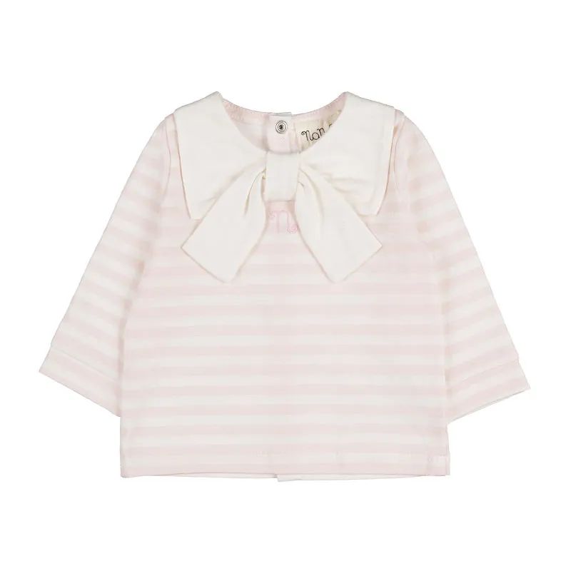 nanan-tutina-due-pezzi-a-righe-rosa-con-fiocco-completo-neonata image 1
