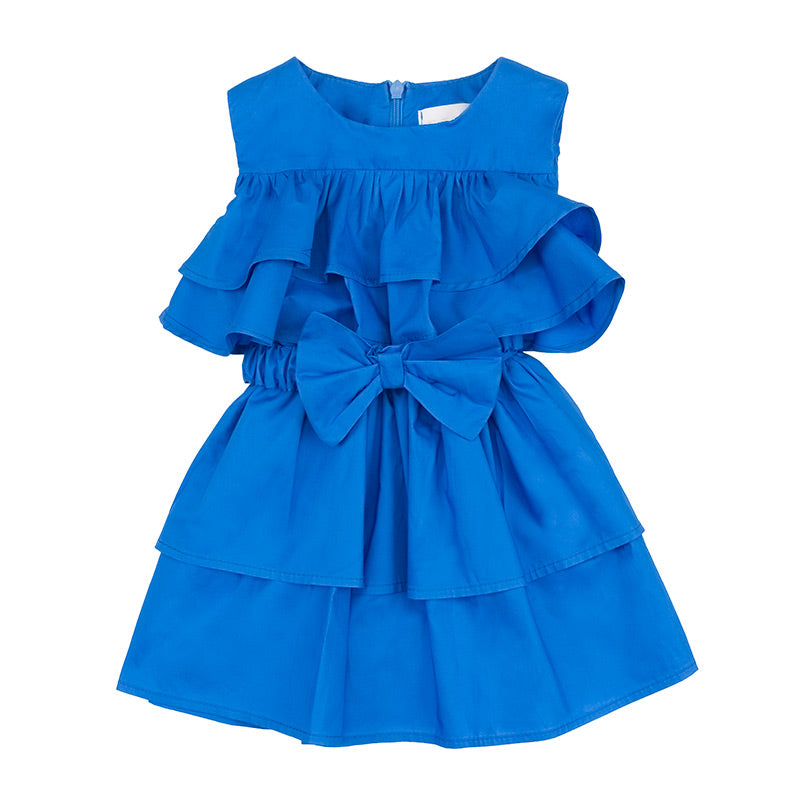 nanan-abito-blu-con-balze-e-fiocco-abito-bambina image 1