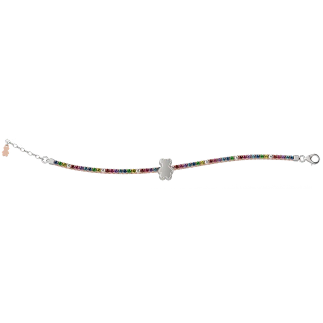 nanan-bijou-bracciale-tennis-mamma-argento-925-e-cristalli-multicolor-con-tato image 1