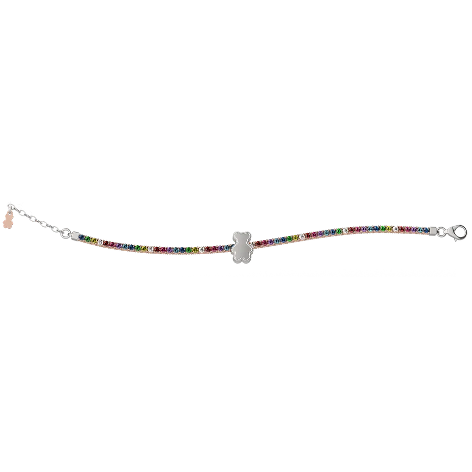 nanan-bijou-bracciale-tennis-mamma-argento-925-e-cristalli-multicolor-con-tato image 1