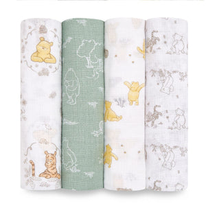 aden-anais-essentials-muslin-swaddle-winnie-friends-4pz image 2