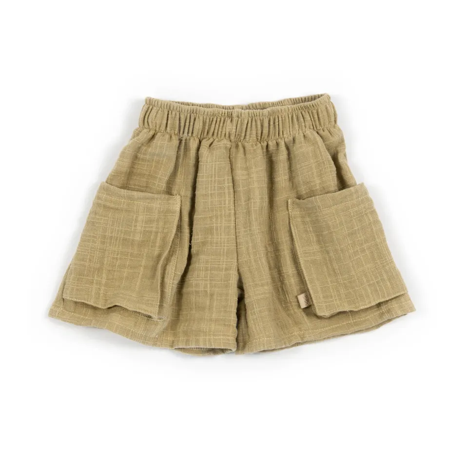 bamboom-short-bimba-con-tasche-mustard-270-in-bamb-e-cotone image 1