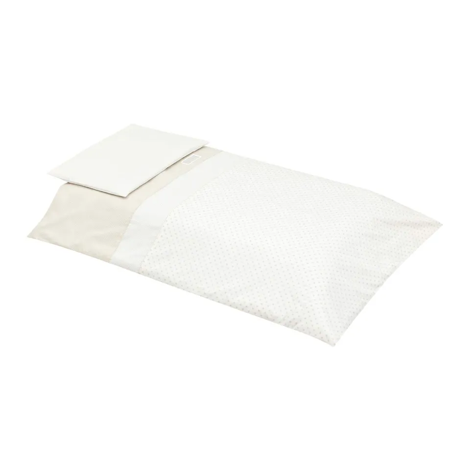 cambrass-35098-set-copripiumino-100x140-cm-federa-cuscino-star-beige image 1