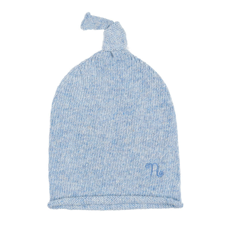 nanan-berretta-neonato-azzurra-in-misto-cashmere-con-nodino image 3