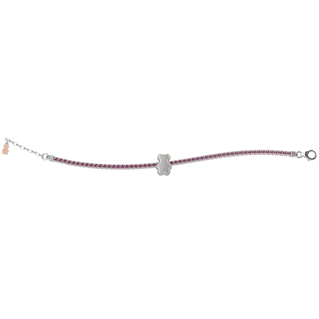 nanan-bijou-bracciale-tennis-mamma-argento-925-cristalli-rosa image 1