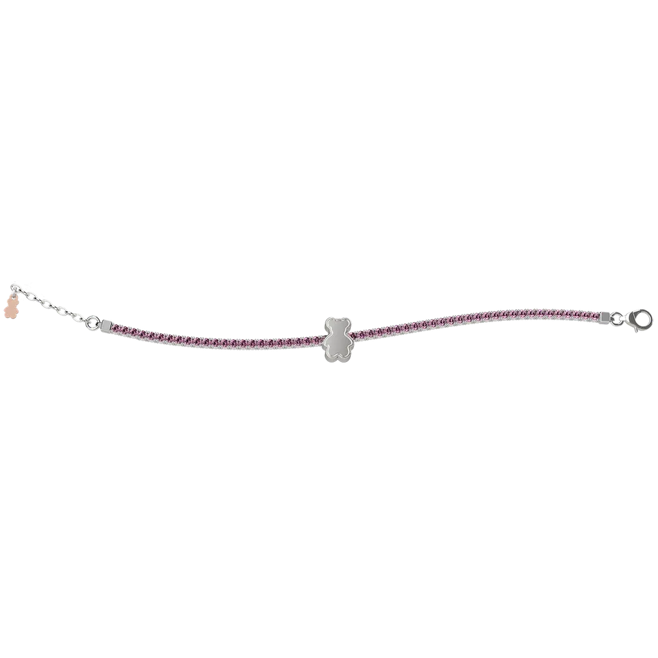 nanan-bijou-bracciale-tennis-mamma-argento-925-cristalli-rosa image 1