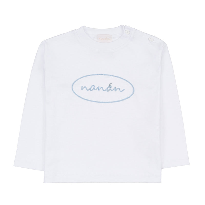 nanan-t-shirt-maniche-lunghe-bianca-con-scritta-nanan image 1
