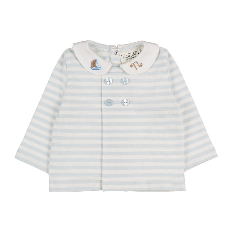 nanan-tutina-due-pezzi-azzurra-a-righe-con-colletto image 1