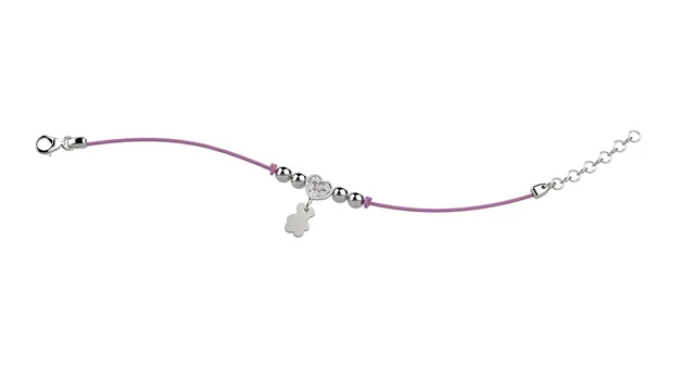 nanan-bijou-bracciale-laccio-lilla-cuore-e-orsetto-argento image 1