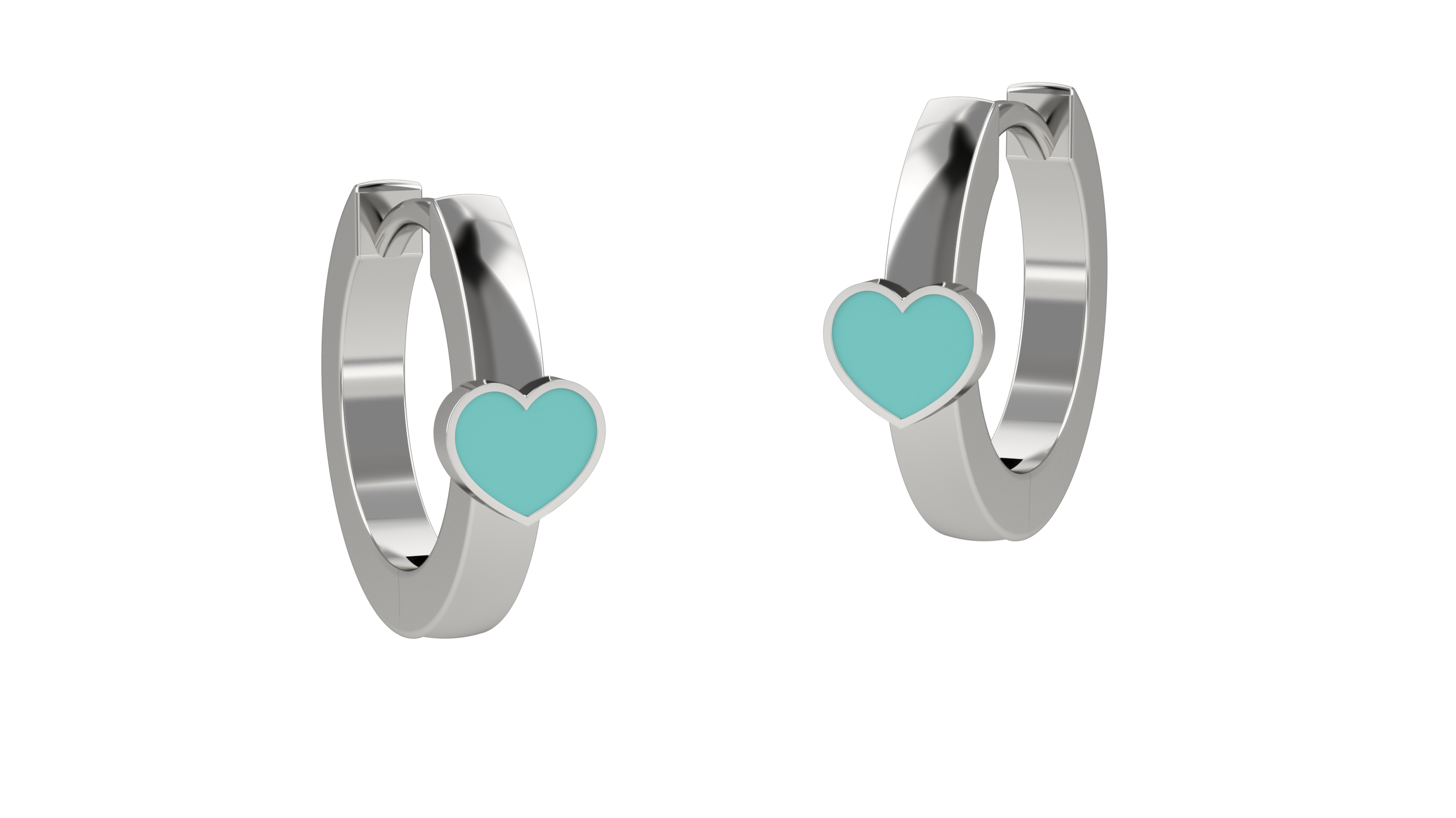 nanan-orecchini-cerchio-con-cuore-turchese-in-argento-925 image 2