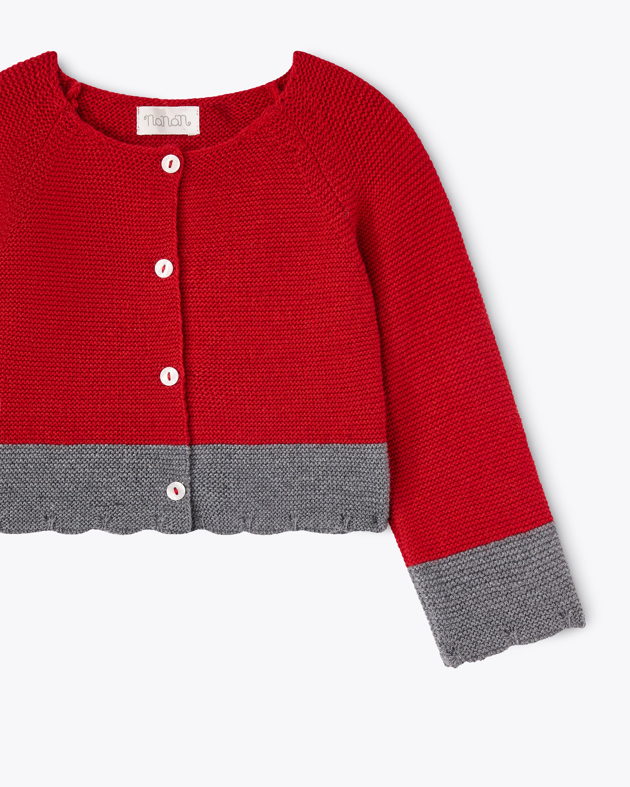 nanan-cardigan-rosso-e-grigio-in-filo-misto-cashmere image 3