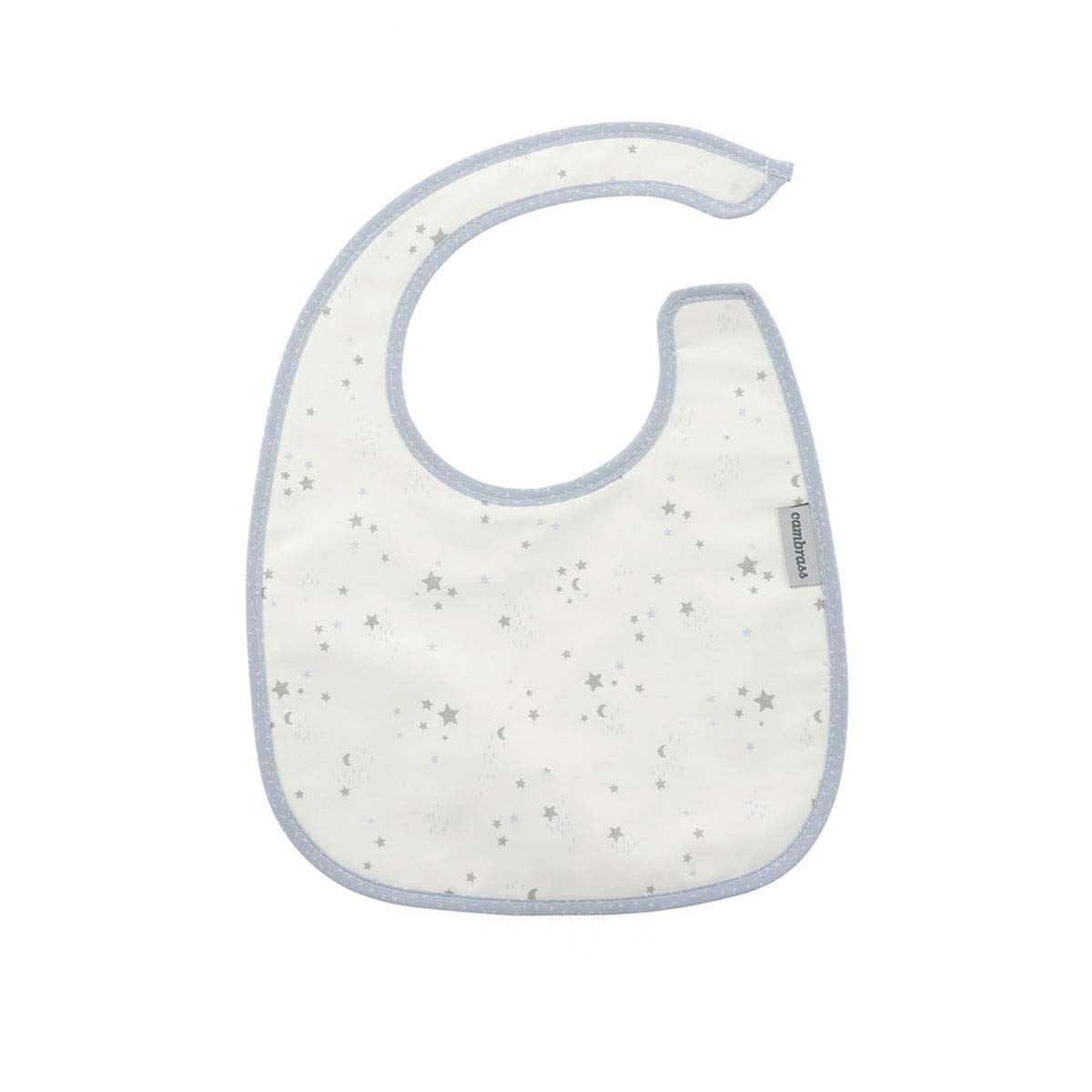 bavaglino-quadrato-con-velcro-cambrass-sky-azzurro-stella-20x26-cm image 1