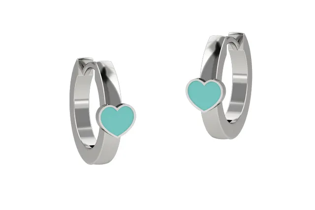 nanan-orecchini-cerchio-con-cuore-turchese-in-argento-925 image 1