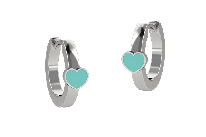 nanan-orecchini-cerchio-con-cuore-turchese-in-argento-925 image 1