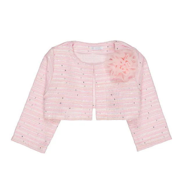 nanan-cardigan-rosa-da-cerimonia-con-rosa-applicata image 1
