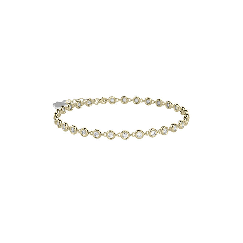 nanan-bracciale-tennis-mamma-argento-925-oro-con-pietre-bianche image 1