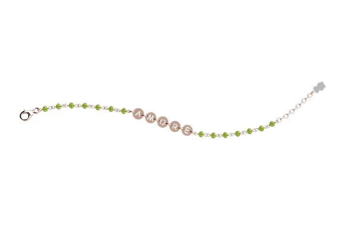 nanan-bijou-bracciale-argento-925-amore-con-perline-verdi image 1