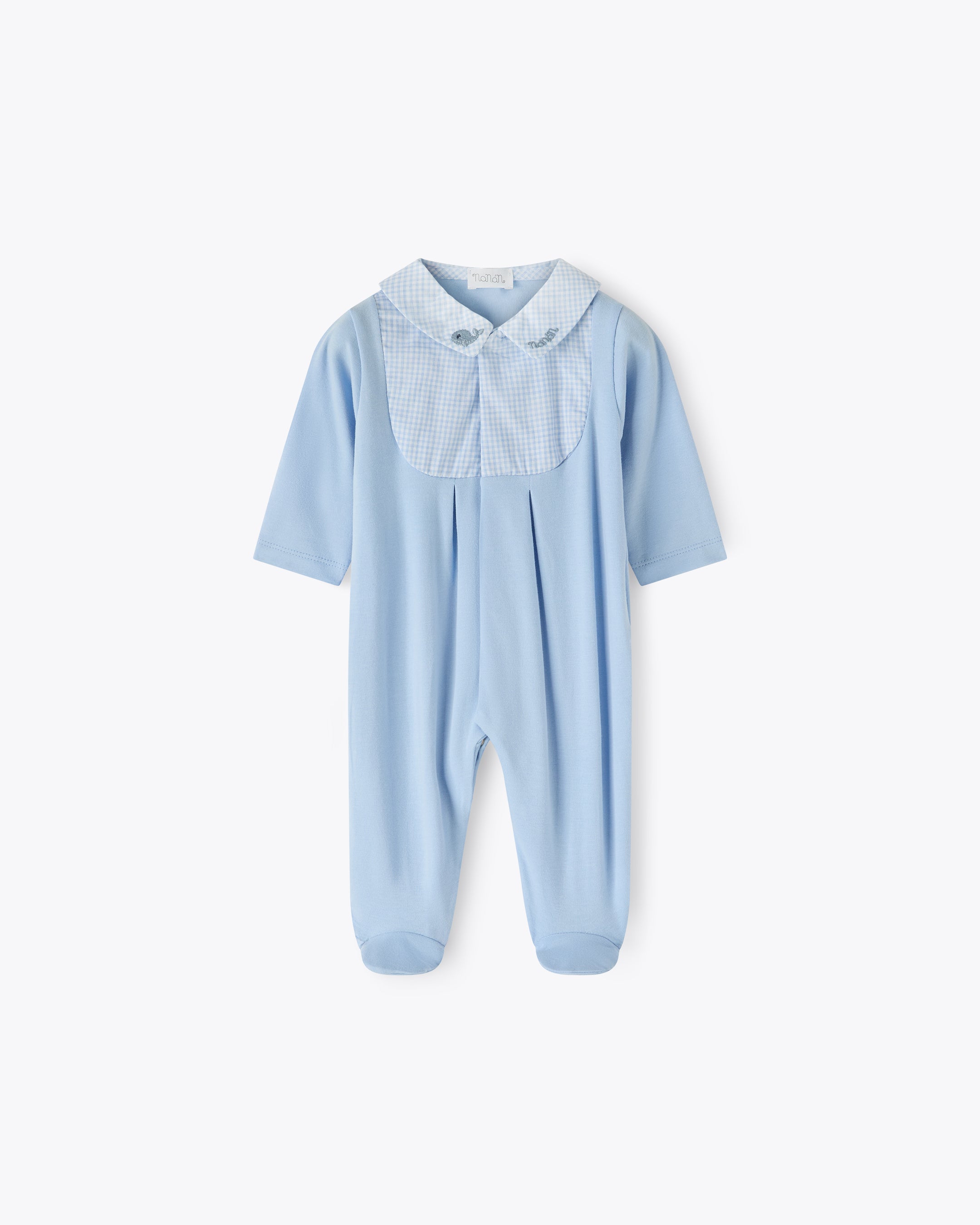 nanan-tutina-neonato-azzurra-ciniglia-a-coste-vichy image 1