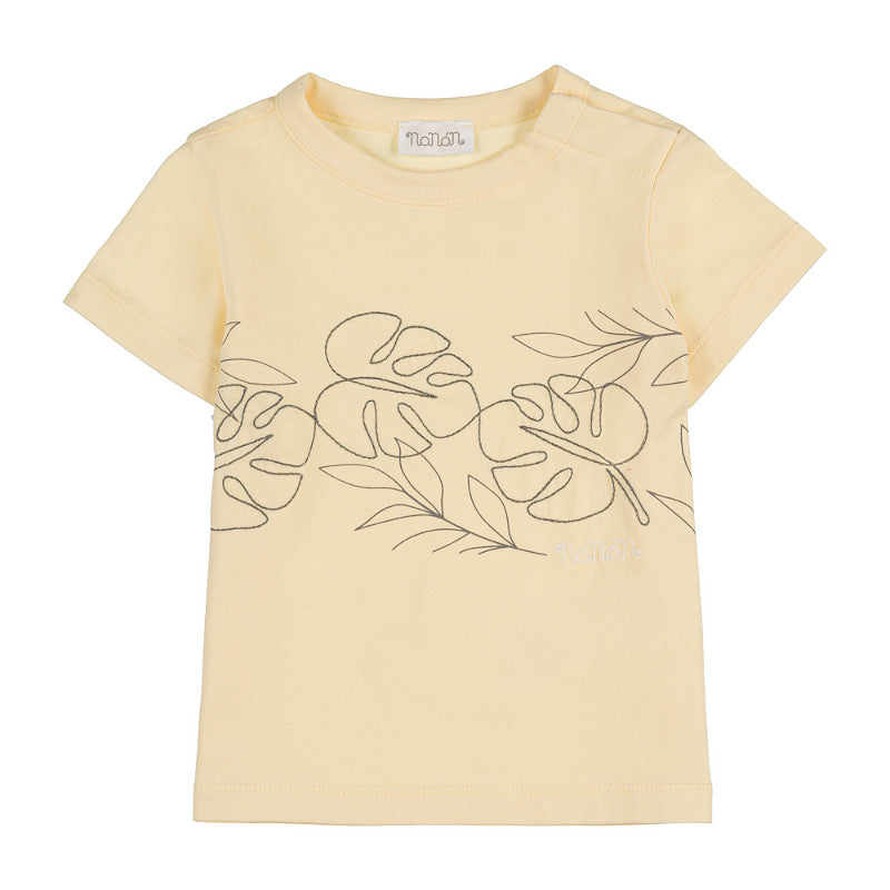 nanan-t-shirt-in-jersey-gialla-con-apertura-sulla-spalla image 2
