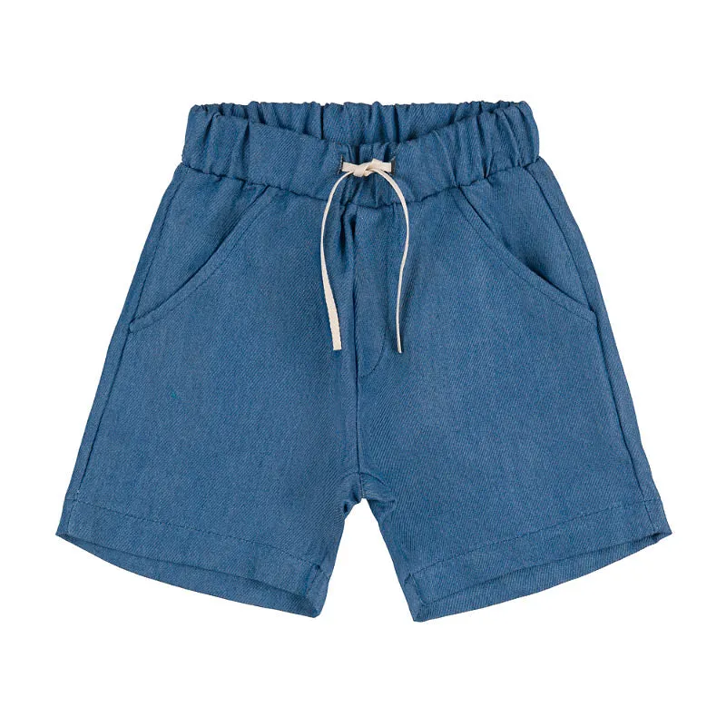 nanan-shorts-in-denim-blu-con-coulisse image 1