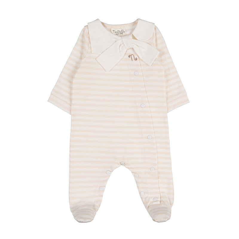 nanan-tutina-righe-beige-con-fiocco-aperta-davanti image 1