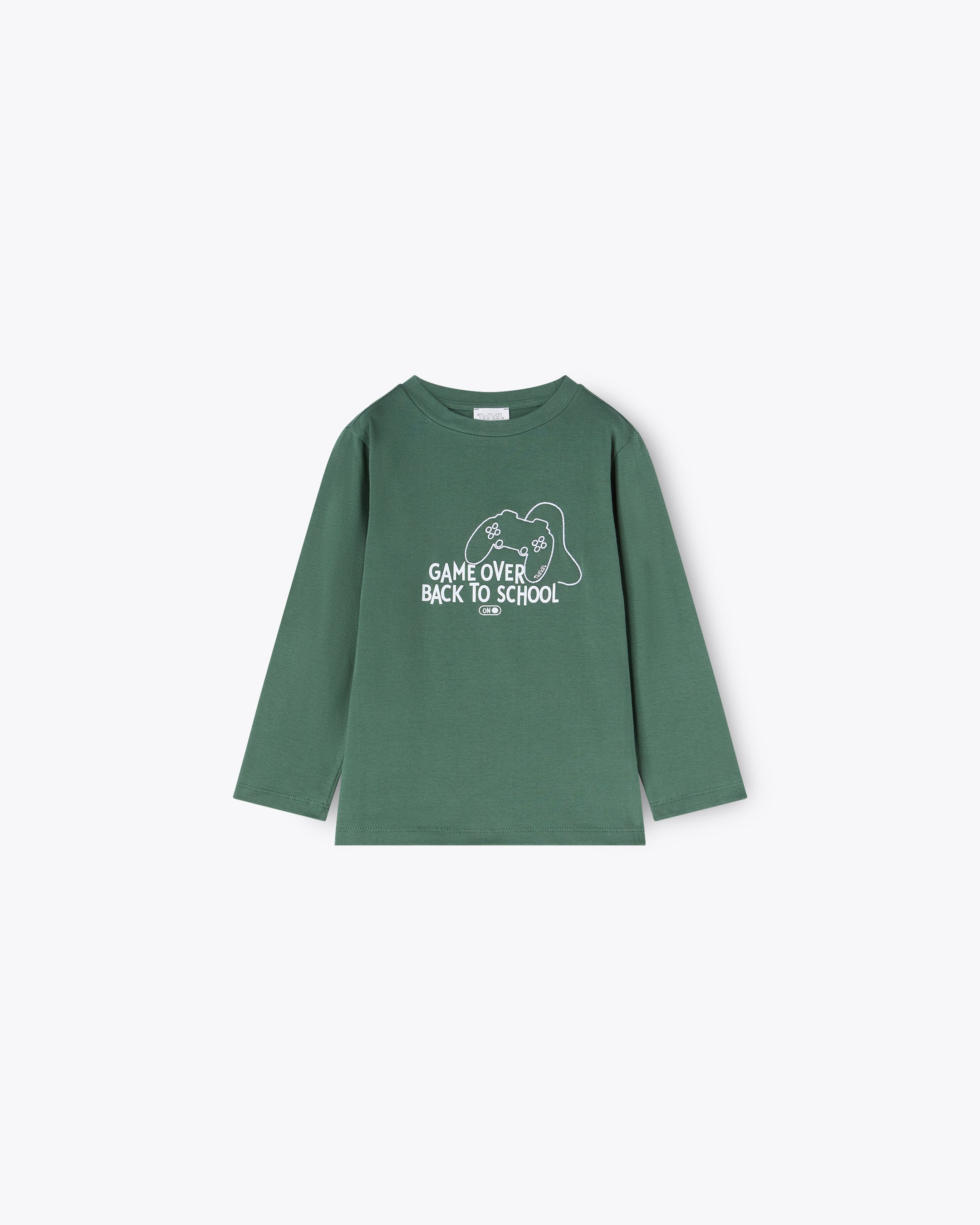 nanan-t-shirt-verde-manica-lunga-game-over image 1