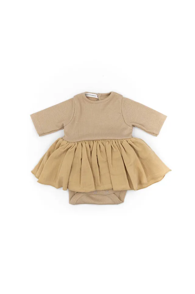 bamboom-body-vestito-bimba-cammello-62-sabbia image 1