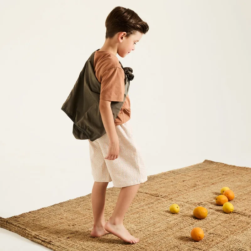 nanan-bermuda-beige-a-righe-con-coulisse-pantaloni-estivi-bimbo image 1