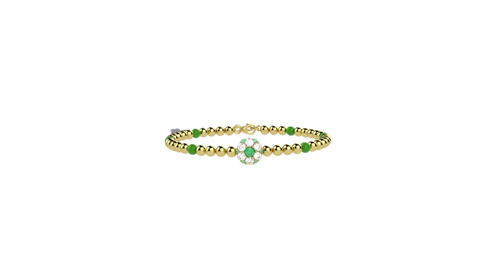 nanan-bijou-bracciale-fiori-di-luce-argento-925-pietra-verde image 1