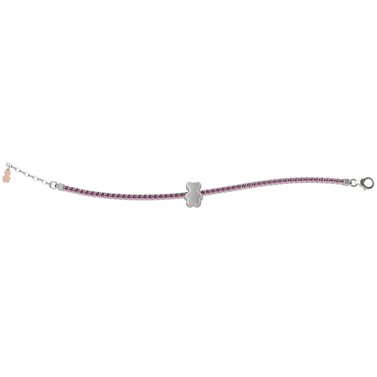 nanan-bijou-bracciale-tennis-mamma-argento-925-cristalli-rosa image 1