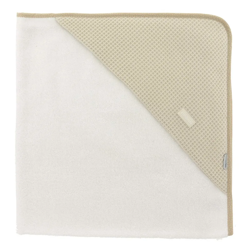 cambrass-accappatoio-mantellina-neonato-100x100-cm-beige-cielo image 1