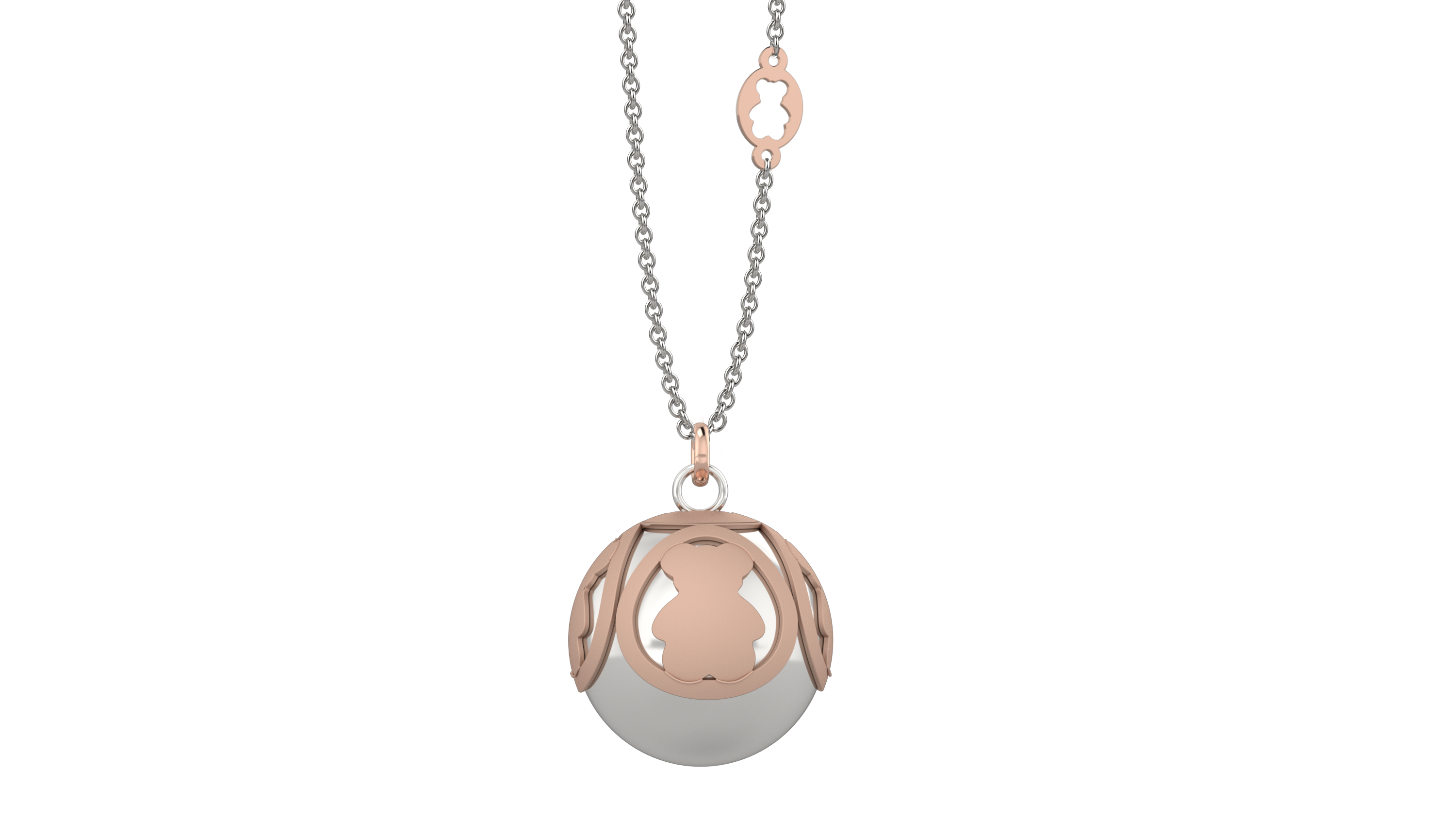 nanan-pendente-argento-925-con-boule-dorata-e-orso-oro image 2