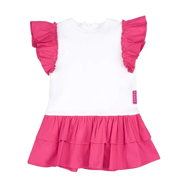 nanan-abito-fucsia-e-bianco-bicolore-con-zip-posteriore image 1