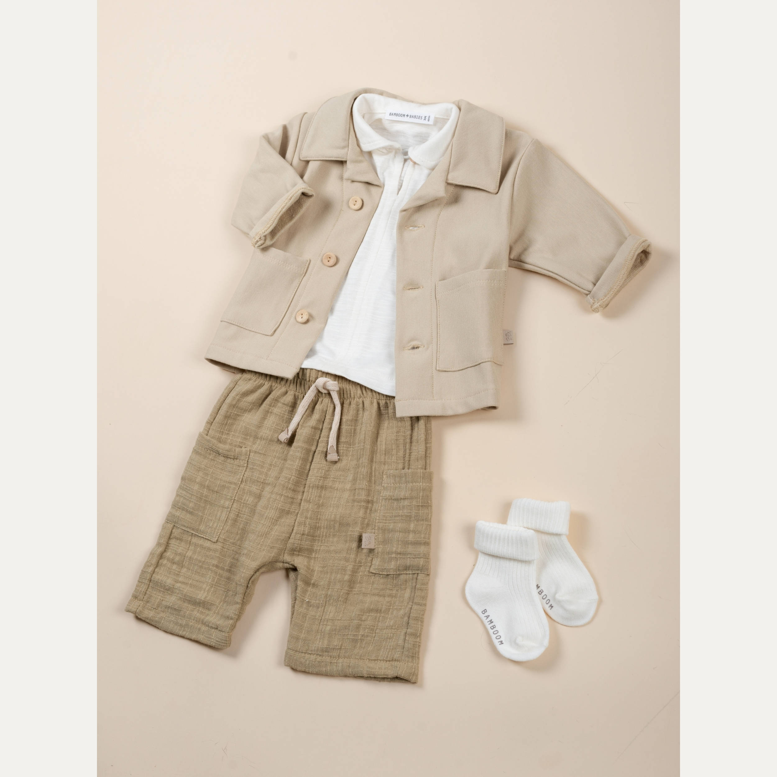bamboom-shorts-lino-look-mustard-270-pantaloncini-bimbo image 3
