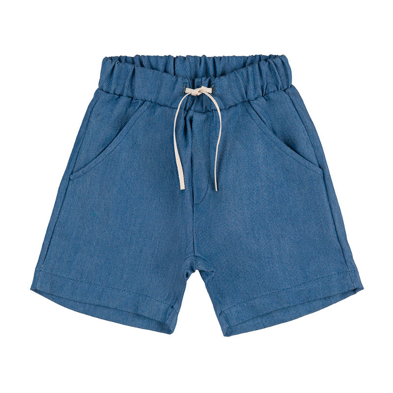nanan-shorts-in-denim-blu-con-coulisse image 1