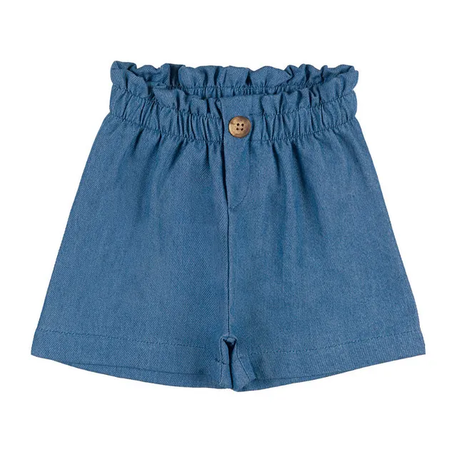 nanan-shorts-blu-in-chambray-con-vita-elasticata image 1