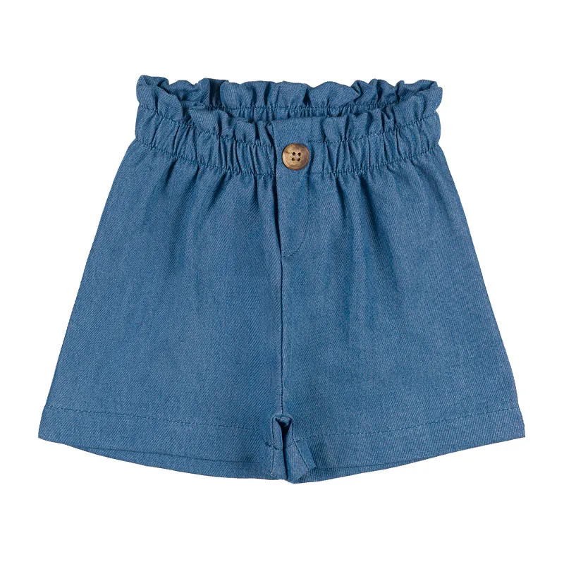 nanan-shorts-blu-in-chambray-con-vita-elasticata image 1