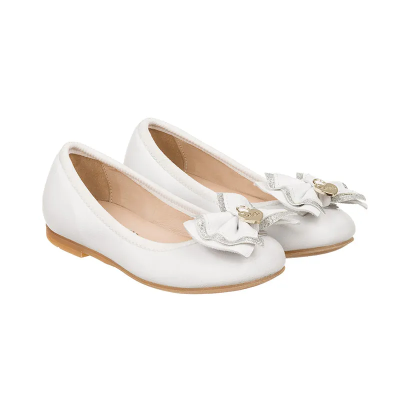 nanan-ballerina-bianca-in-pelle-da-cerimonia-con-fiocco image 1
