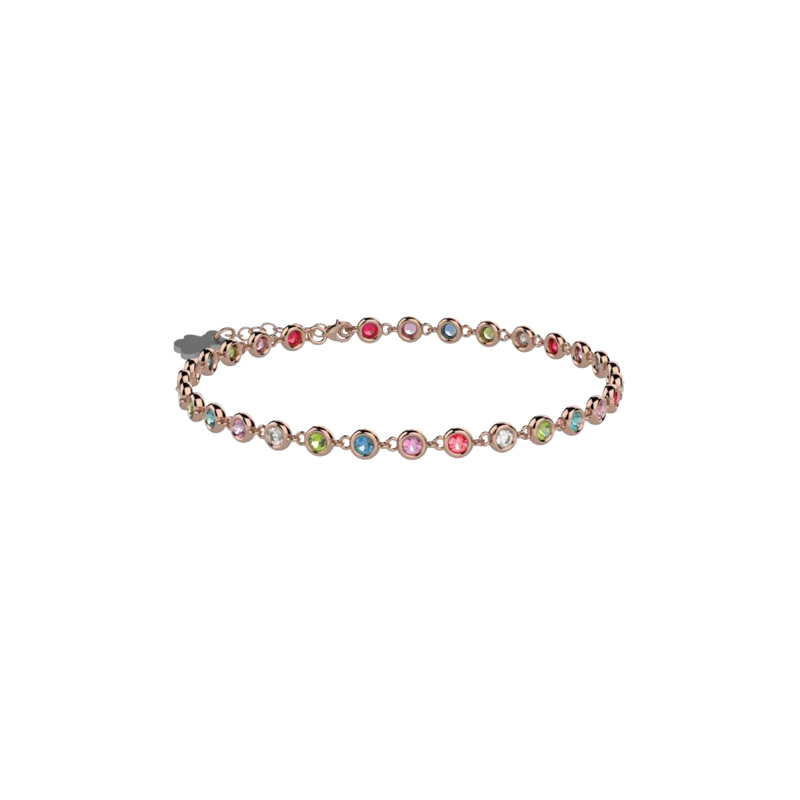 nanan-bracciale-tennis-mamma-argento-925-oro-pietre-multicolor image 1
