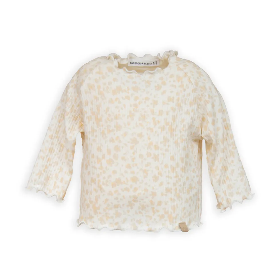 bamboom-t-shirt-bimba-maniche-lunghe-costine-print-petals-422 image 1