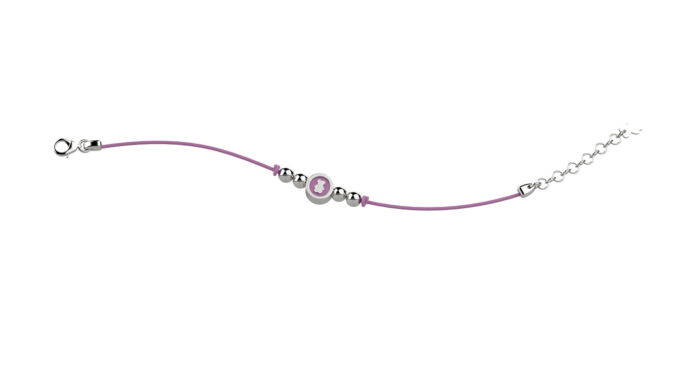nanan-bijou-bracciale-argento-925-con-laccio-lilla-e-orsetto image 1