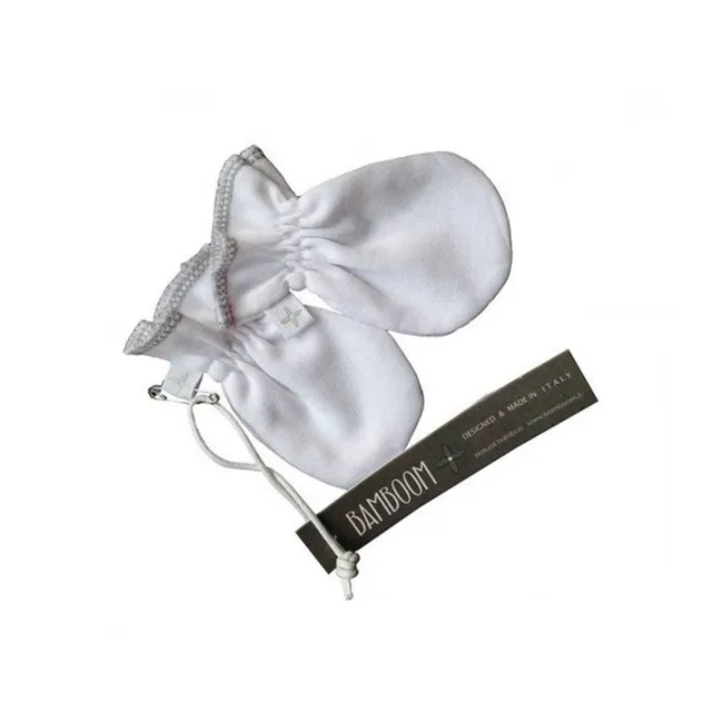 bamboom-guanti-antigraffio-neonato-white-bianco-01-set-2-pz image 1