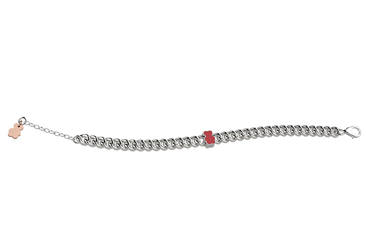 nanan-bijou-bracciale-catenina-orsetto-tato-argento-925-rosso image 1