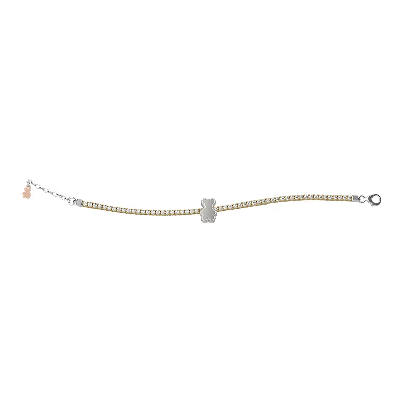 nanan-bijou-bracciale-tennis-mamma-argento-oro-orsetto-tato image 1